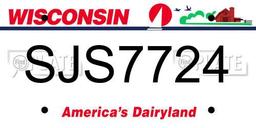 SJS7724 Wisconsin License Plate