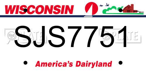 SJS7751 Wisconsin License Plate
