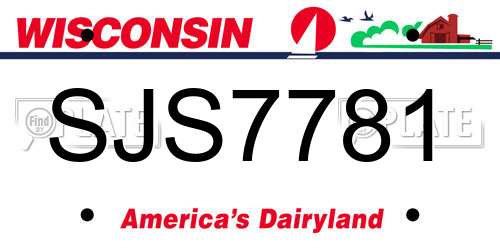 SJS7781 Wisconsin License Plate