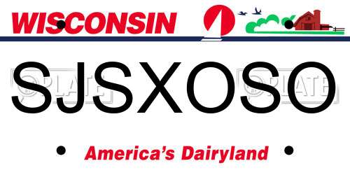 SJSXOSO Wisconsin License Plate