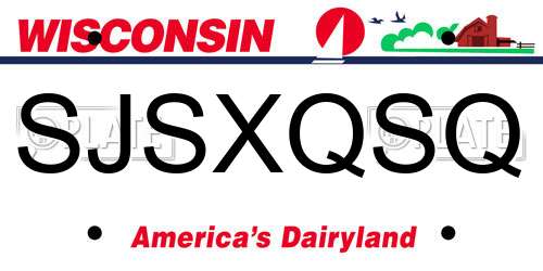 SJSXQSQ Wisconsin License Plate