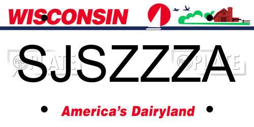 SJSZZZA Wisconsin License Plate
