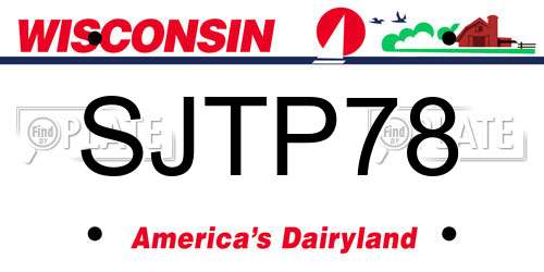 SJTP78 Wisconsin License Plate