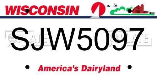 SJW5097 Wisconsin License Plate