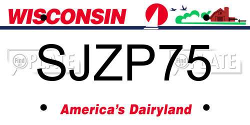 SJZP75 Wisconsin License Plate