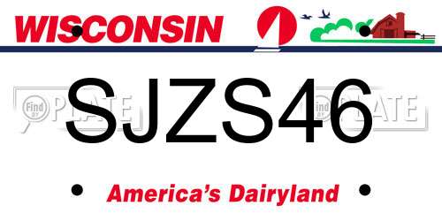 SJZS46 Wisconsin License Plate