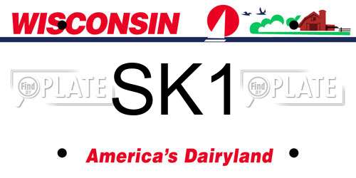 SK1 Wisconsin License Plate