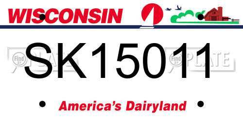 SK15011 Wisconsin License Plate