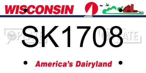 SK1708 Wisconsin License Plate