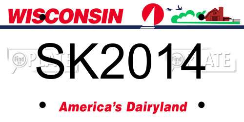 SK2014 Wisconsin License Plate