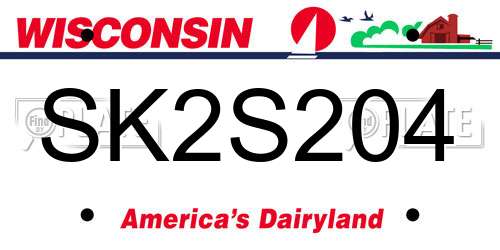 SK2S204 Wisconsin License Plate