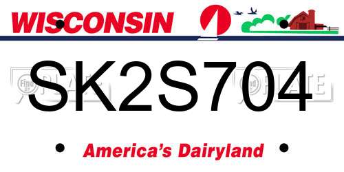 SK2S704 Wisconsin License Plate