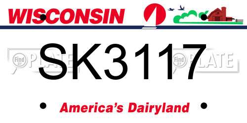 SK3117 Wisconsin License Plate