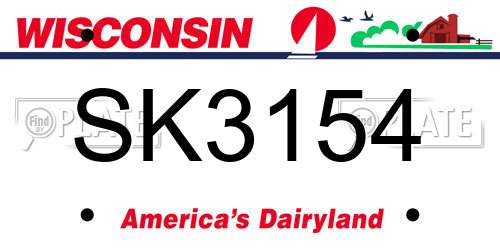SK3154 Wisconsin License Plate