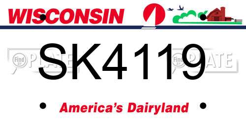 SK4119 Wisconsin License Plate