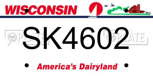 SK4602 Wisconsin License Plate