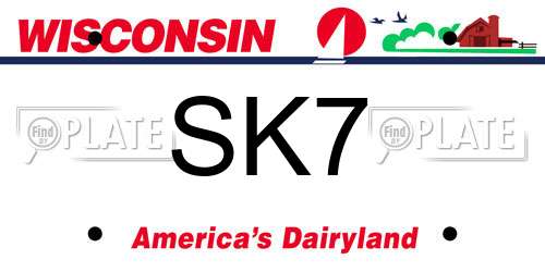 SK7 Wisconsin License Plate