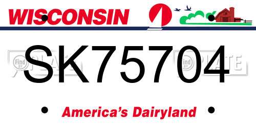 SK75704 Wisconsin License Plate