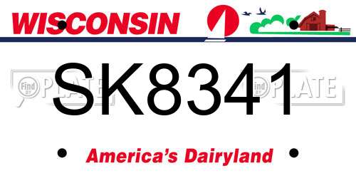 SK8341 Wisconsin License Plate