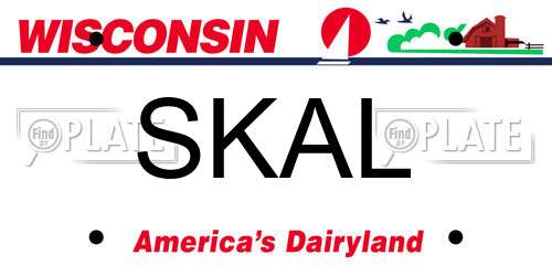 SKAL Wisconsin License Plate
