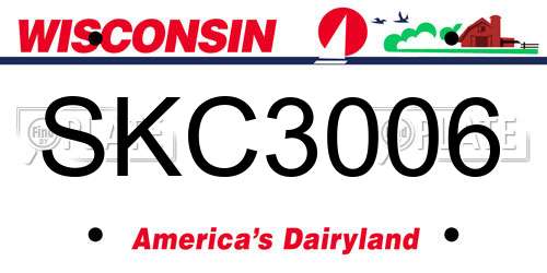 SKC3006 Wisconsin License Plate