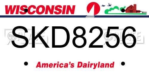 SKD8256 Wisconsin License Plate