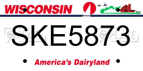 SKE5873 Wisconsin License Plate
