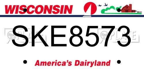 SKE8573 Wisconsin License Plate