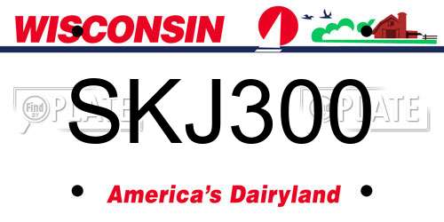 SKJ300 Wisconsin License Plate