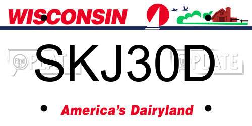 SKJ30D Wisconsin License Plate