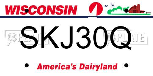 SKJ30Q Wisconsin License Plate