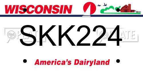SKK224 Wisconsin License Plate