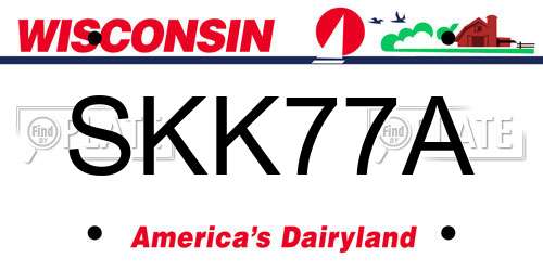 SKK77A Wisconsin License Plate