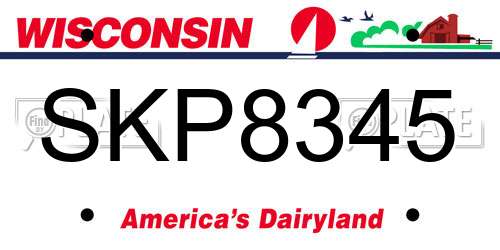 SKP8345 Wisconsin License Plate