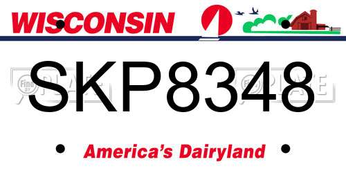 SKP8348 Wisconsin License Plate