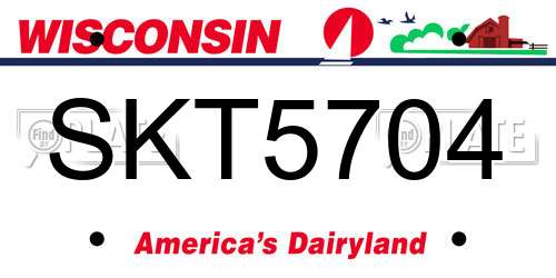 SKT5704 Wisconsin License Plate
