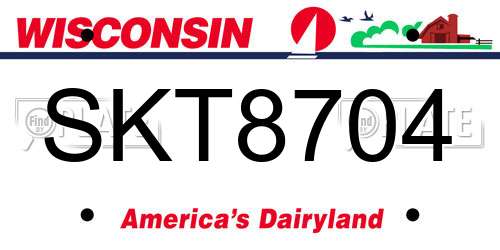 SKT8704 Wisconsin License Plate