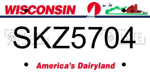 SKZ5704 Wisconsin License Plate