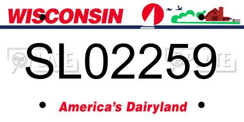 SL02259 Wisconsin License Plate