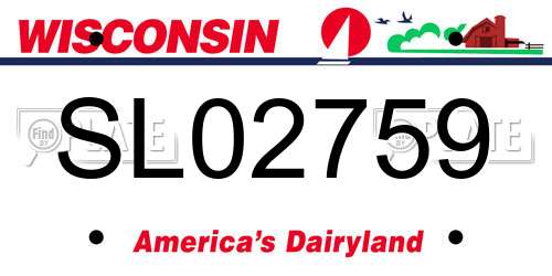 SL02759 Wisconsin License Plate