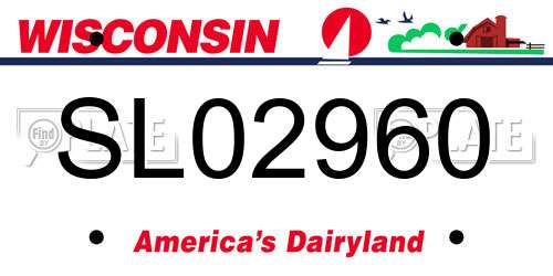 SL02960 Wisconsin License Plate
