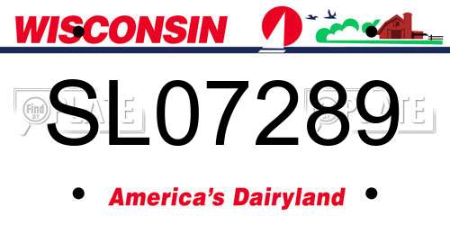 SL07289 Wisconsin License Plate