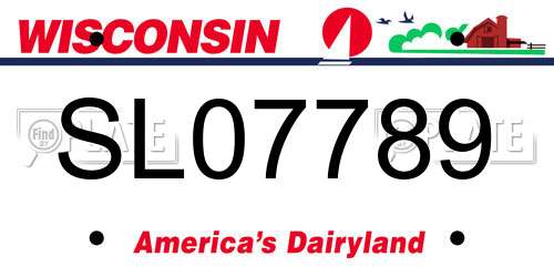 SL07789 Wisconsin License Plate