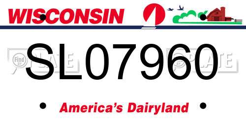 SL07960 Wisconsin License Plate