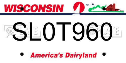 SL0T960 Wisconsin License Plate