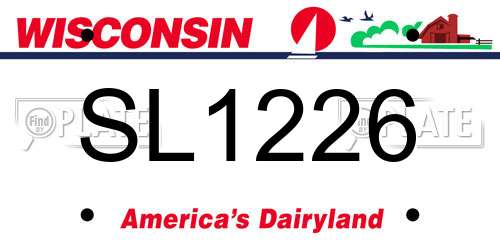 SL1226 Wisconsin License Plate