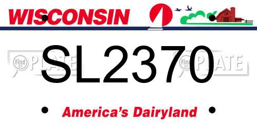 SL2370 Wisconsin License Plate