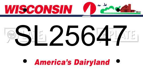 SL25647 Wisconsin License Plate