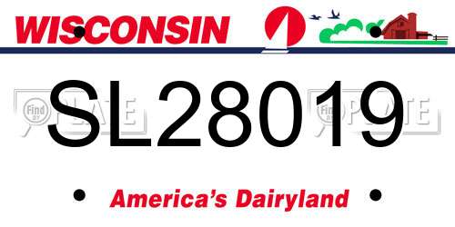 SL28019 Wisconsin License Plate