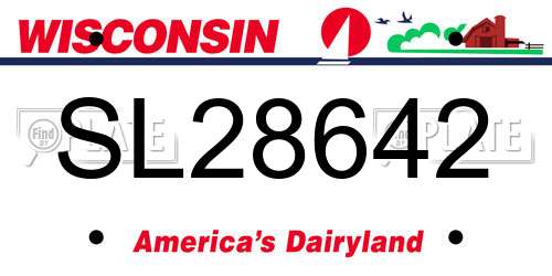SL28642 Wisconsin License Plate